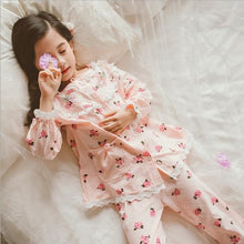 Load image into Gallery viewer, Spring Autumn Lace Patchwork Pajama - Kennedy Fashion