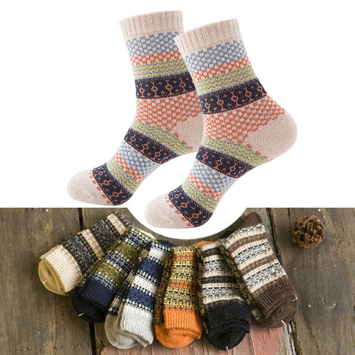 Vintage Striped Totem Winter Socks - Kennedy Fashion