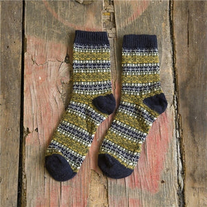 Vintage Striped Totem Winter Socks - Kennedy Fashion