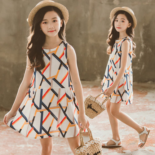 Sleeveless Casual Teenage Dress - Kennedy Fashion